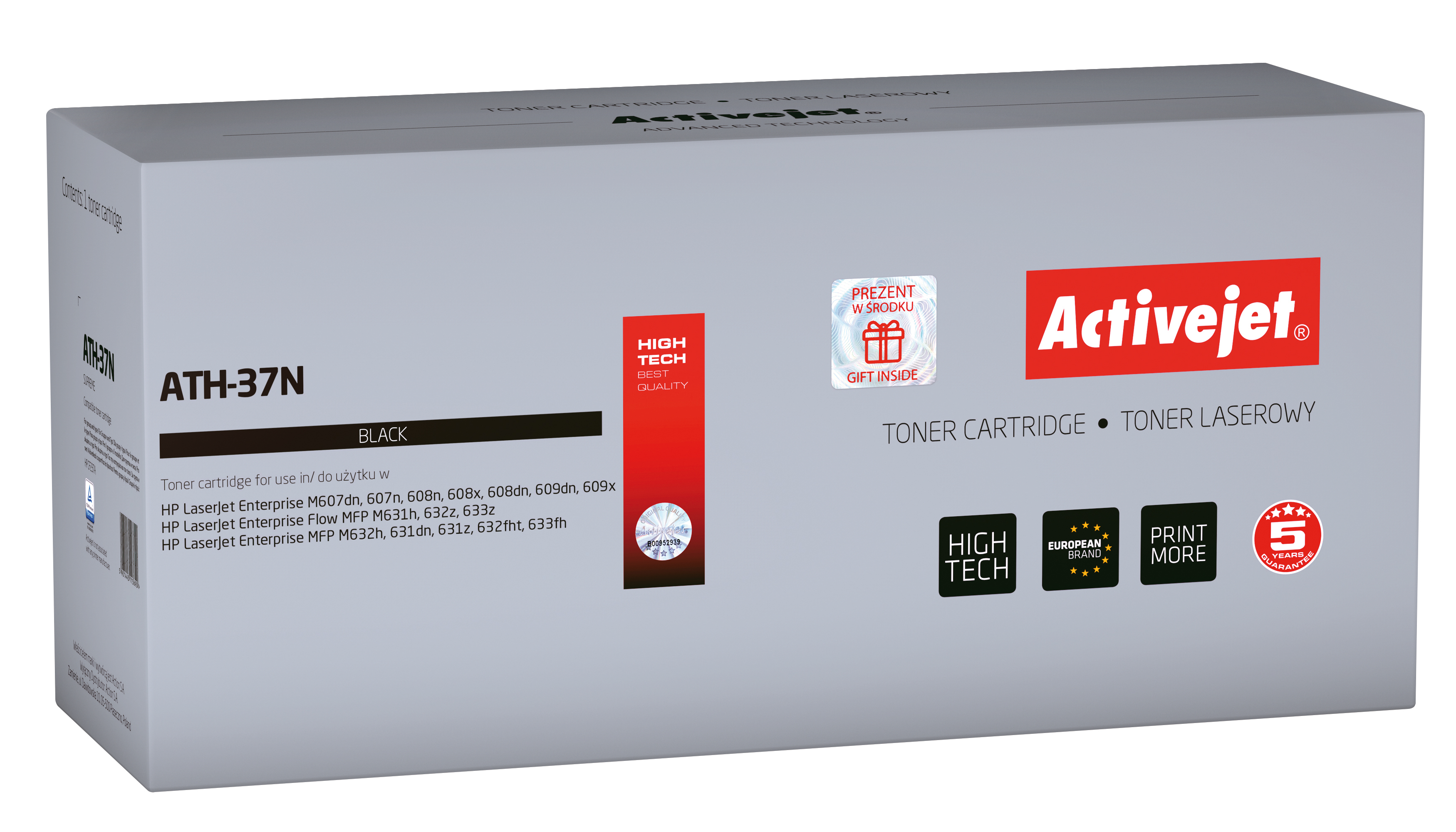 Activejet Activejet ATH-37N Toner Cartridge (vervanging HP 37A CF237A; Supreme; 11000 pagina's; zwart). Zwarte toner paginaopbrengst: 11000 pagina's, Printkleuren: Zwart, Aantal pe