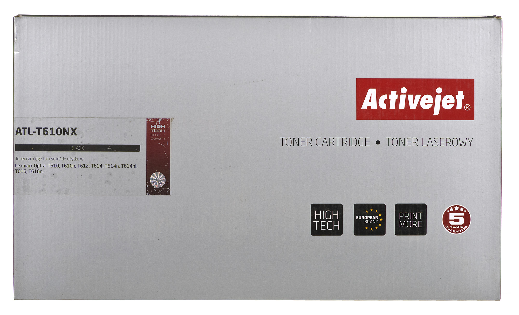 Tonercartridge ActiveJet ATL-T610NX voor Lexmark-printers, vervanging Lexmark 12A5845; Opperste; 25000 pagina's; zwart.