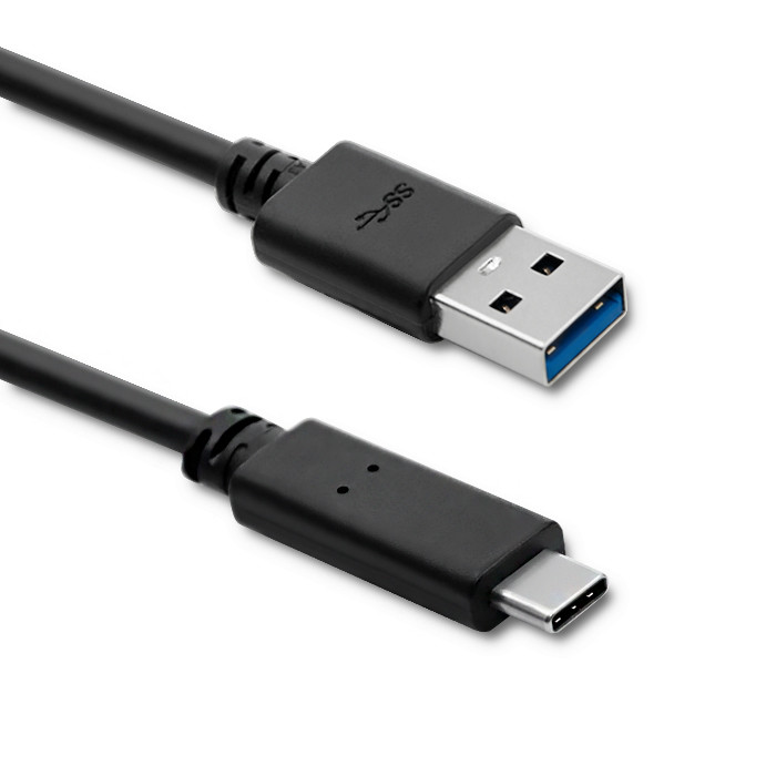Qoltec USB 3.1 type C mannelijke kabel | USB 3.0 A-stekker | 1.8m | Zwart.