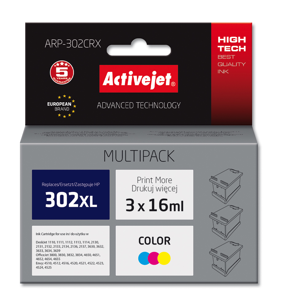 Activejet Multipack ARP-304CRX (vervanging HP 304XL N9K07AE; Supreme; 3x16ml; kleur)
