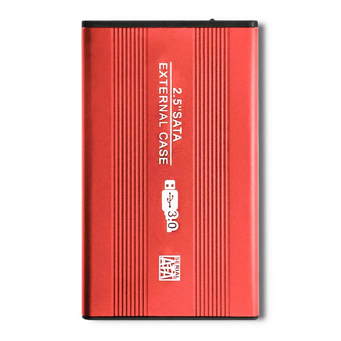 Qoltec Externe Harde Schijf Behuizing HDD/SSD 2.5'' SATA3 | USB 3.0 | Rood.