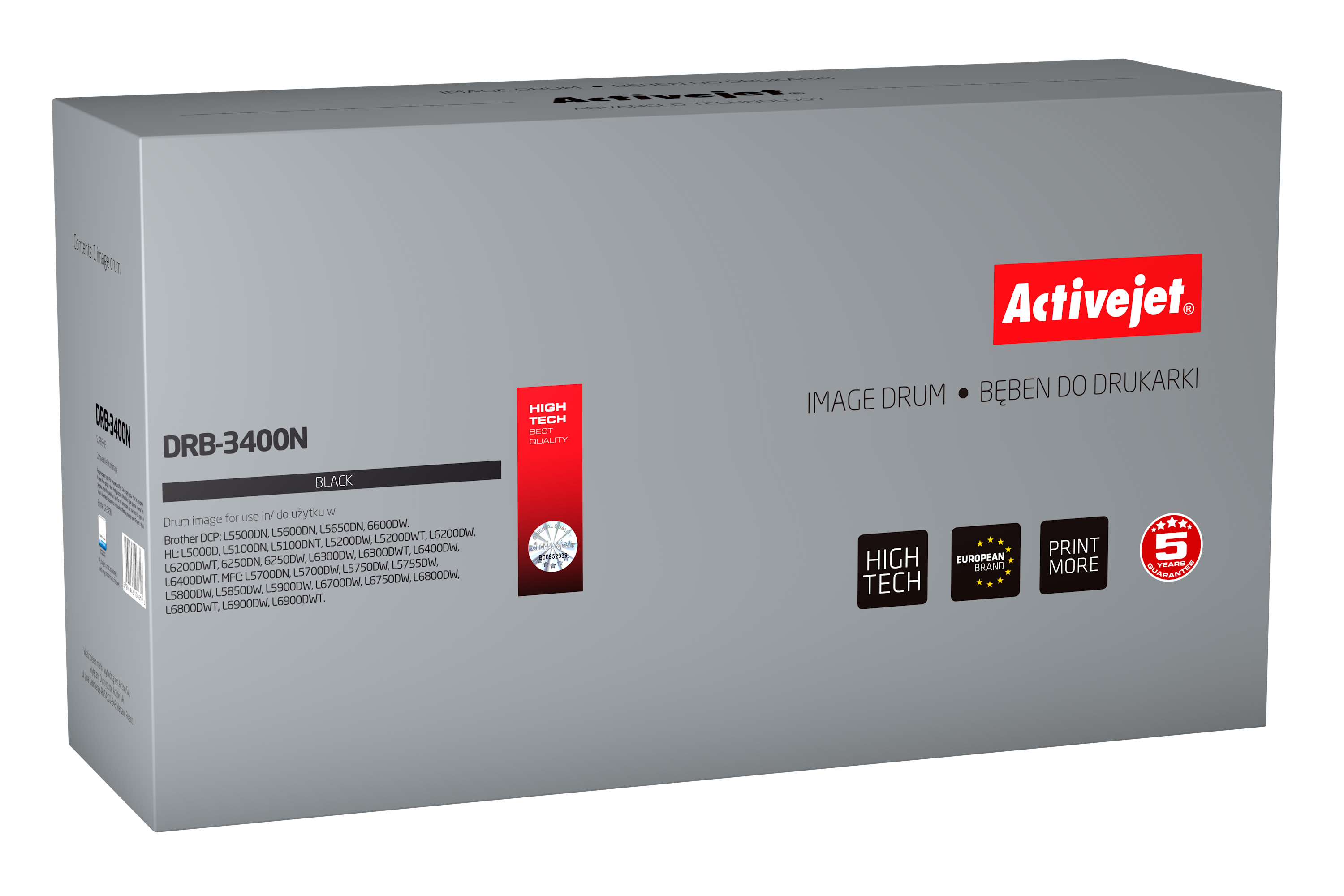 ActiveJet DRB-3400N Drum voor Brother-printer; Brother DR-3400 vervanging; Opperste; 50000 pagina's; zwart