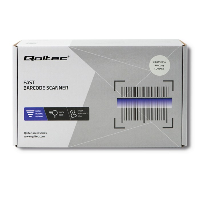 Qoltec Desktop QR&Laser scanner | USB
