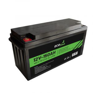 EcoLine - Batteria al litio LifePo4 12V 150AH - 150000mAh - 483 x 170 x 240 - Batteria Deep Cycle