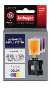 Sistema di ricarica automatica ActiveJet ARS-305COL per stampante HP; Sostituzione HP301, HP302, HP303, HP304, HP304; 6 x 4 ml; colore