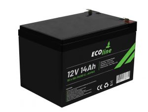 EcoLine - Batteria AGM 12V - 14AH VRLA - 151 x 98x 94(98) - Batteria a ciclo profondo