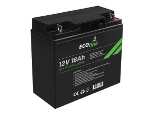 EcoLine - Batteria AGM 12V - 18AH VRLA - 181 x 77 x167 - Batteria Deep Cycle