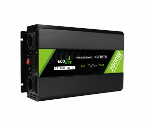 EcoLine - Inverter da 12V a 220V/230V - Potenza 2000w - Onda sinusoidale pura - Inverter per auto