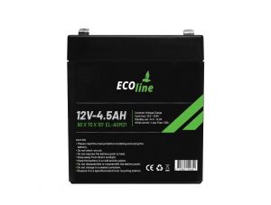 EcoLine - Batteria AGM 12V 4.5AH - 4500mAh VRLA - 90 x 70 x 101 - Batteria a ciclo profondo