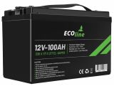 EcoLine - Batteria AGM 12V 100AH - 100000mAh VRLA - 330 x 171 x 217 - Batteria Deep Cycle